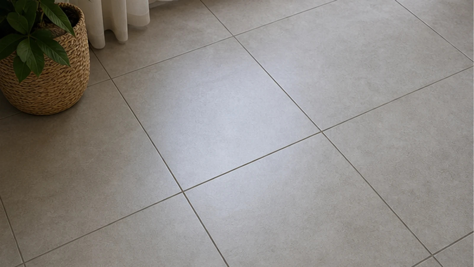 A single cleaned tile grout line contrasted against darkened surrounding grout, showing the whitening result.