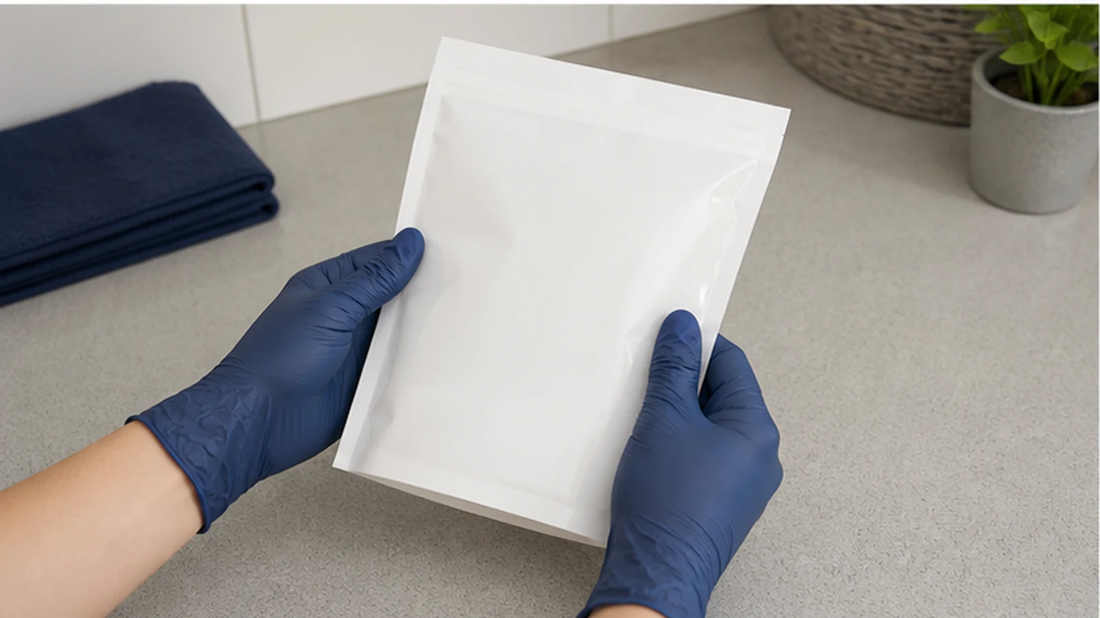 An unopened UAE-registered consumer pesticide package being checked before any use.